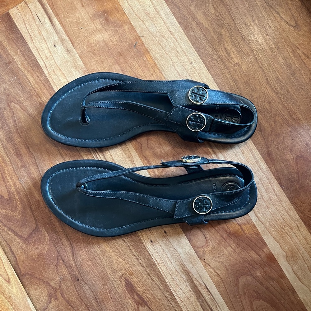 Tory Burch Black Leather Sandals